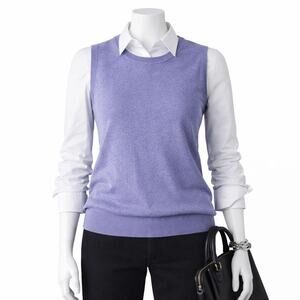 Cherokee Sweater Vest Purple Large Classic Preppy Work Office Casual